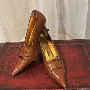 Claudio Fracassa vintage pointy toe brown 1.5” pump